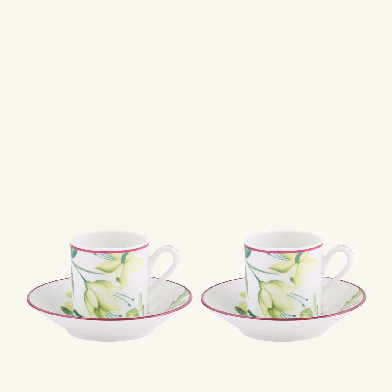 ginori 1743 florenza acanto impero coffee cup green set of 2