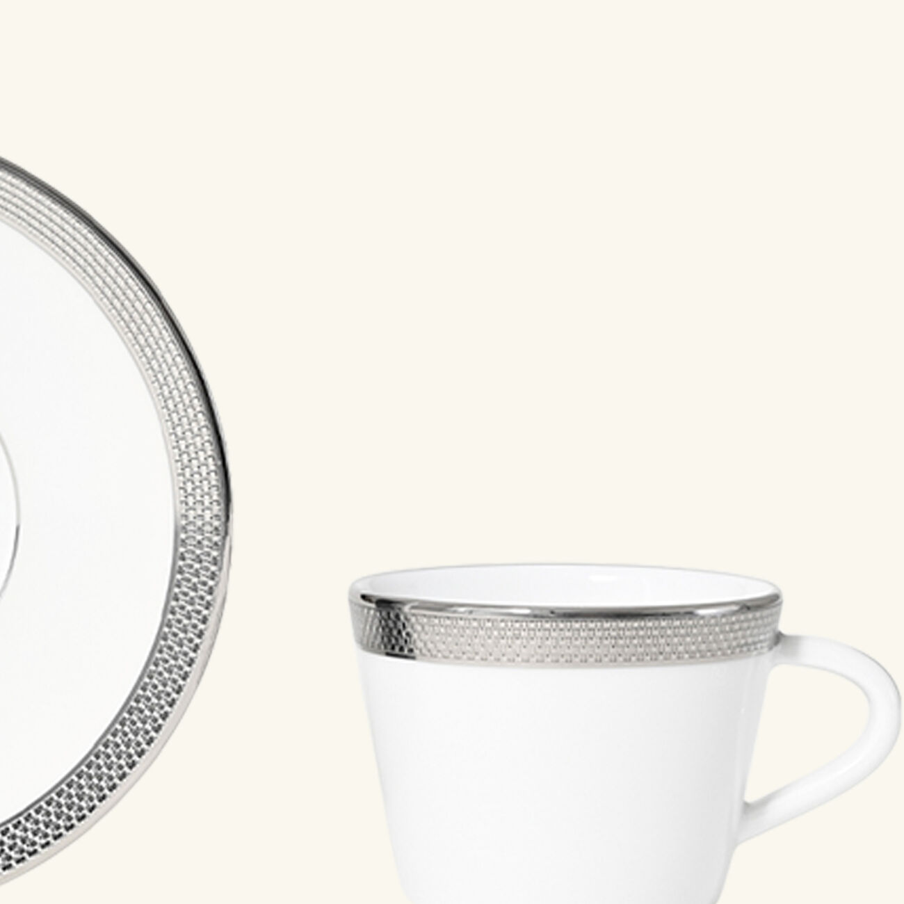 bernardaud maille platine coffee cup   saucer white