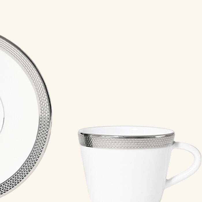 bernardaud maille platine coffee cup   saucer white