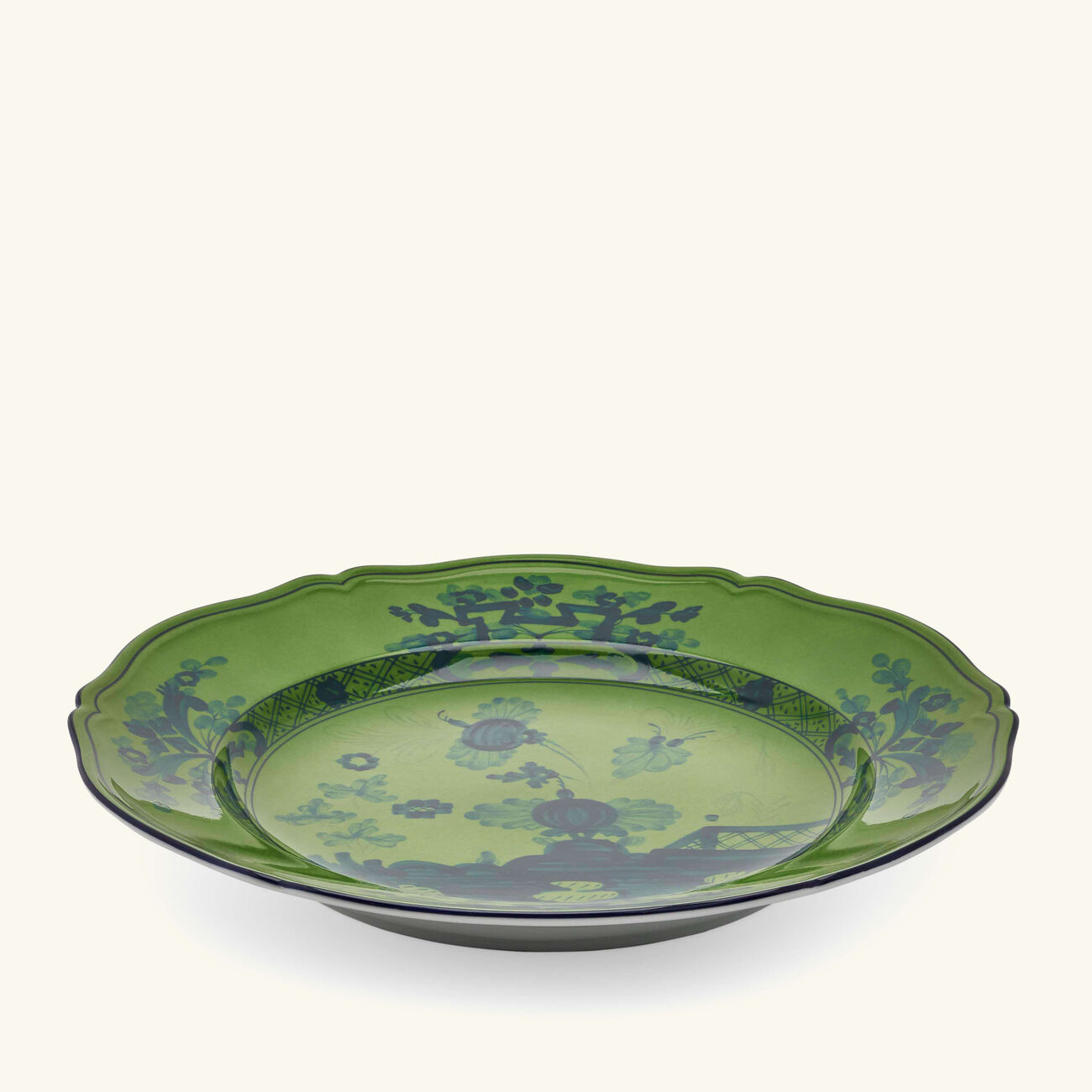 ginori 1735 oriente italiano serving platter round green 31cm