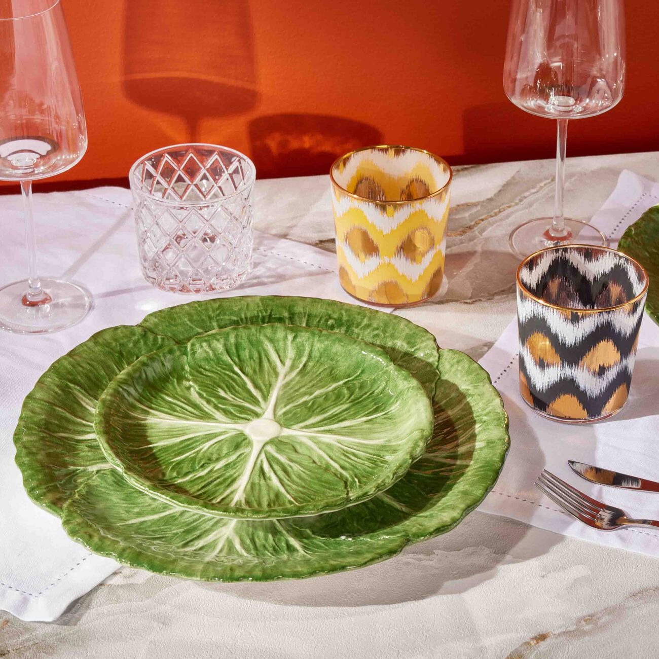 les ottomans radicchio side plate round green 22cm