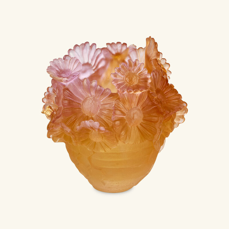 daum or d abeille vase small orange limited edition