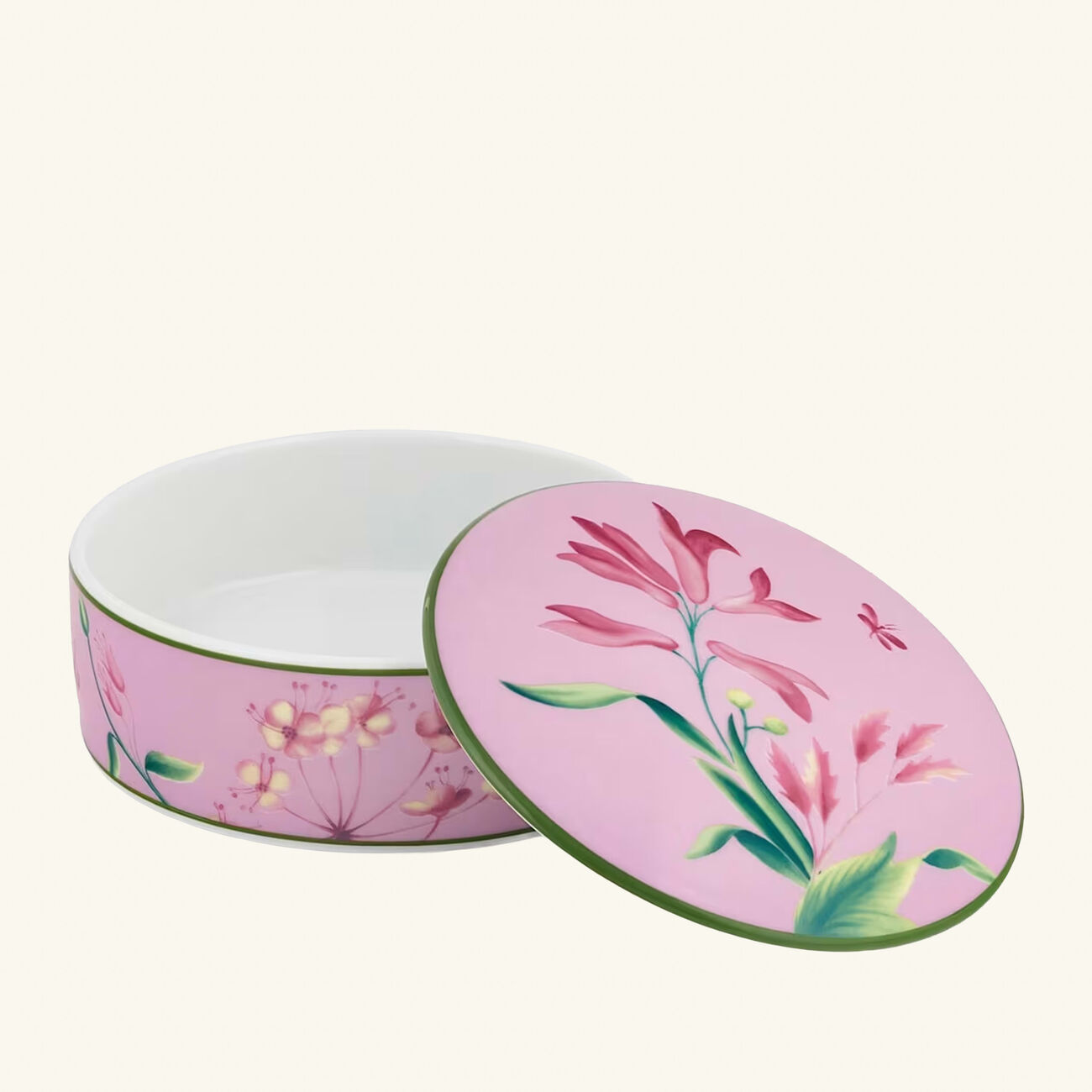 ginori 1752 florenza malva impero round trinket box with cover 13cm pink