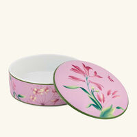 ginori 1752 florenza malva impero round trinket box with cover 13cm pink