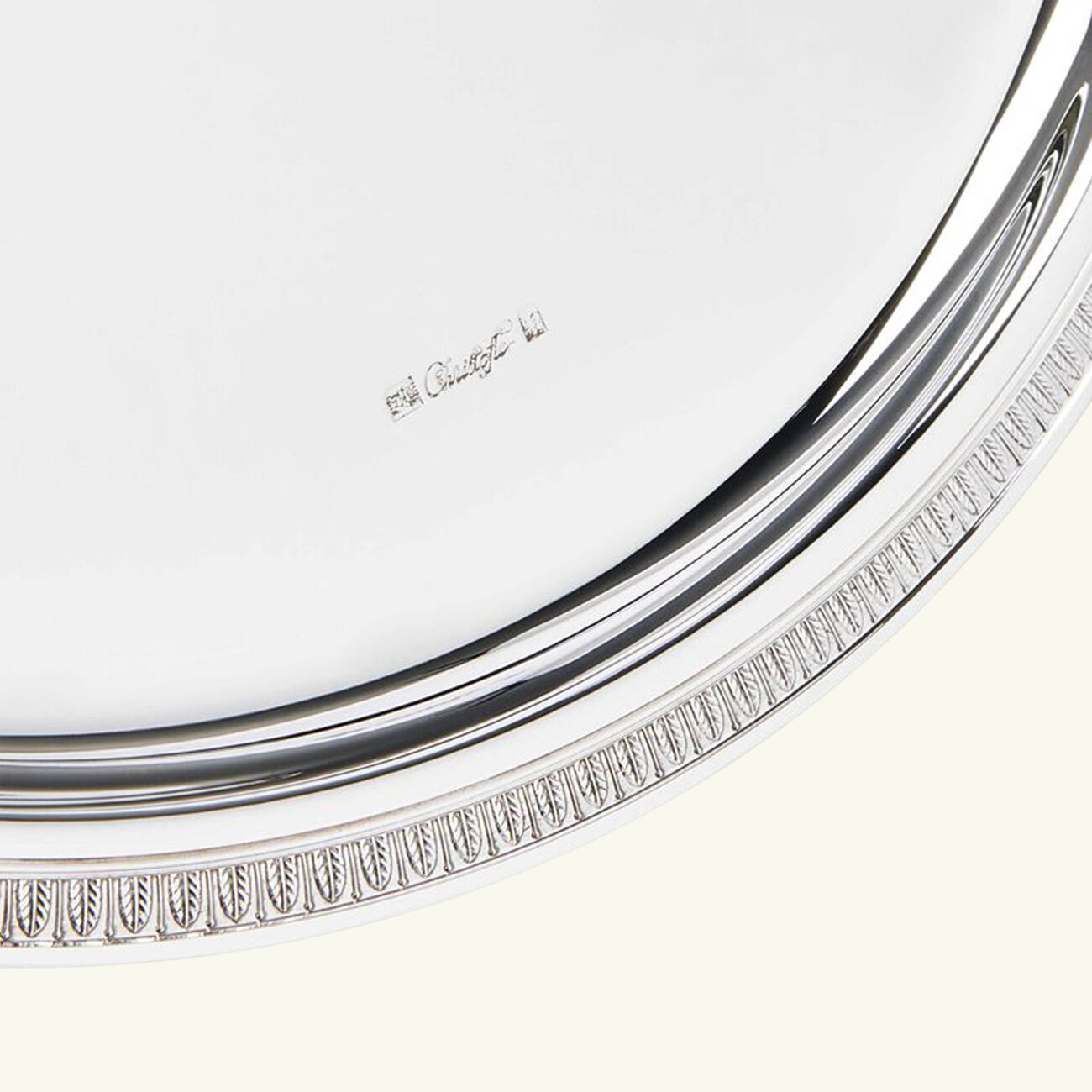 christofle malmaison serving tray round medium silver plated