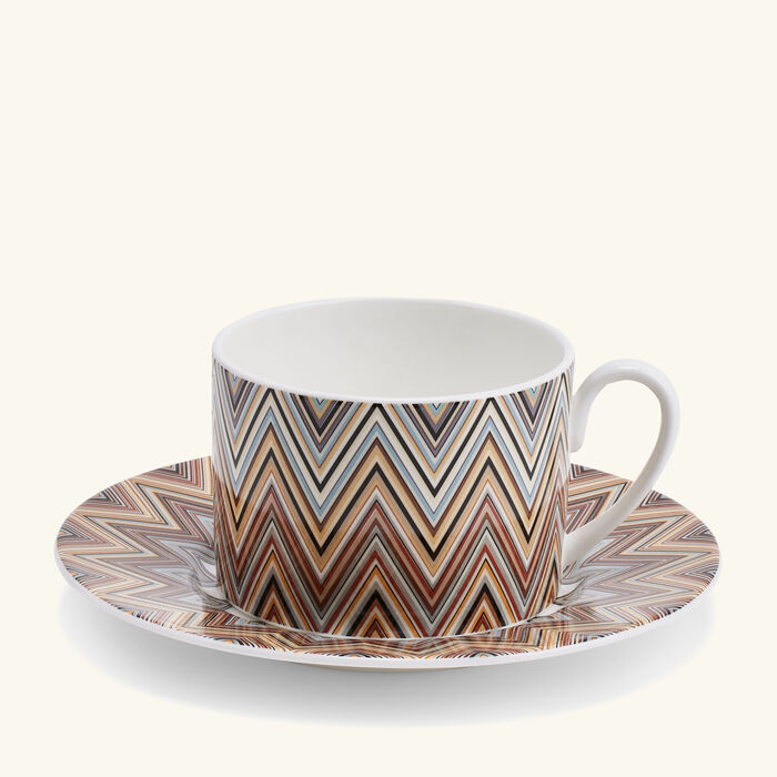 missoni home zig zag jarris tea cup saucer brown set of 6