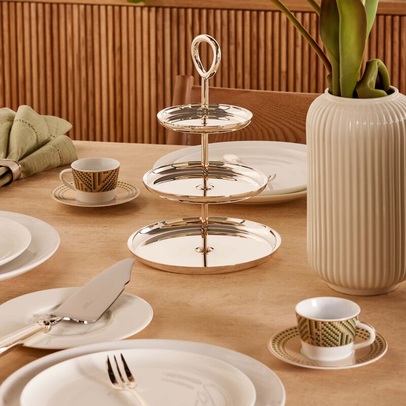 christofle vertigo cake stand silver plated