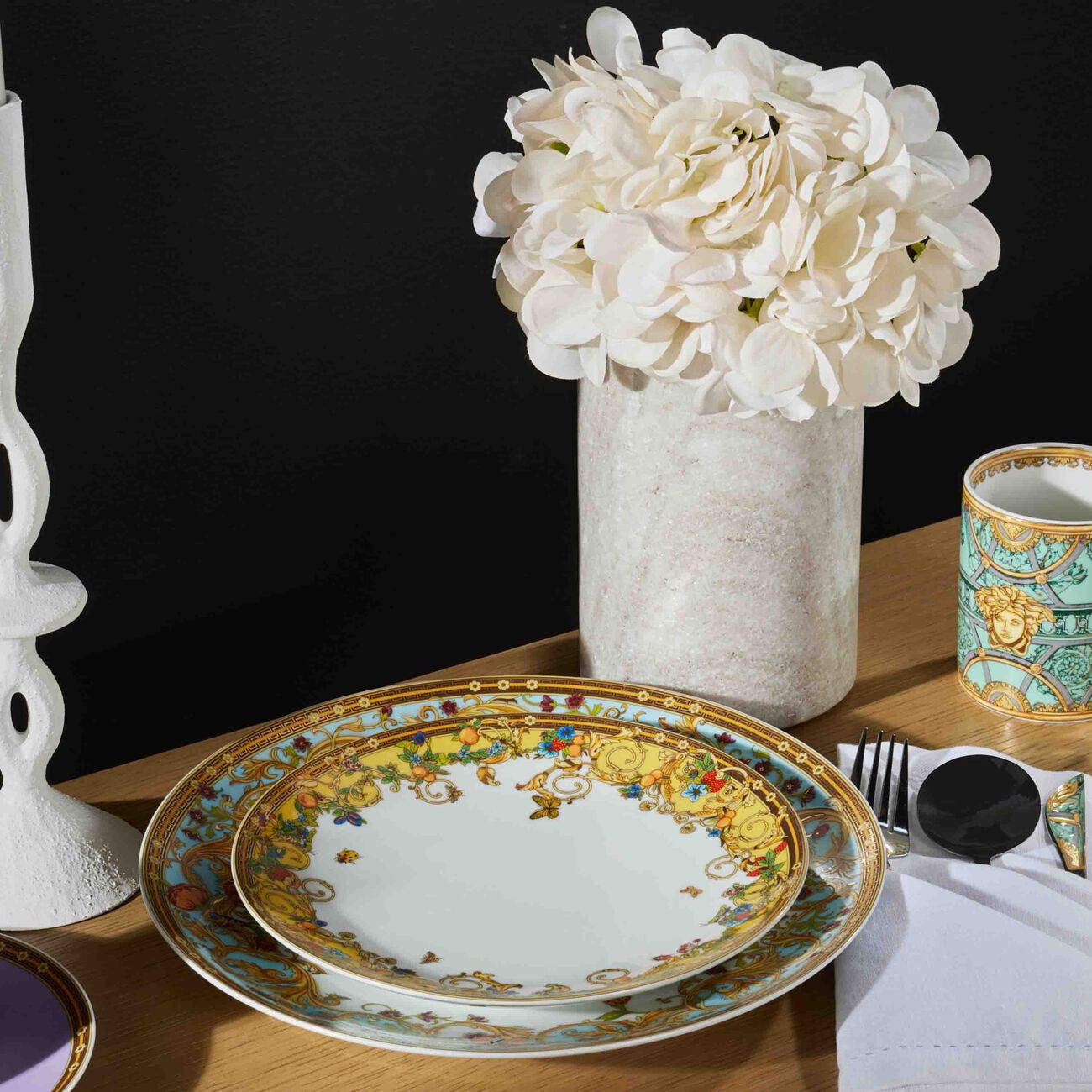 le jardin de versace dessert plate round white 20cm