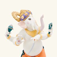 lladro dancing ganesha sculpture medium white