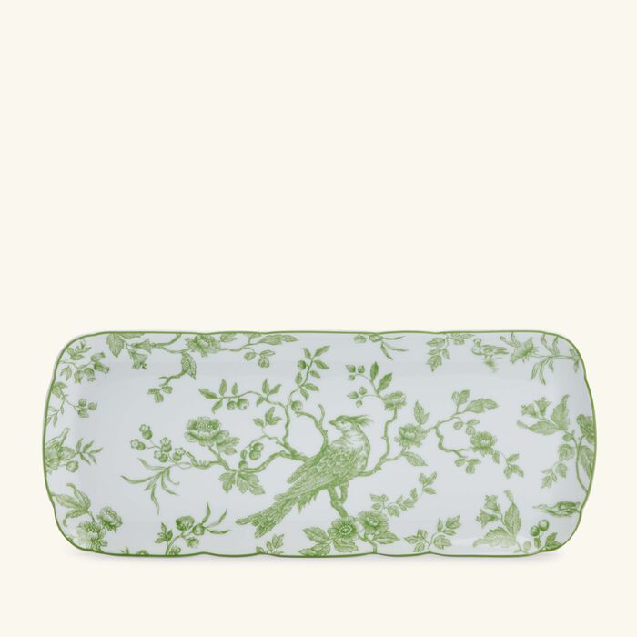 bernardaud albertine cake platter rectangular green 38cm