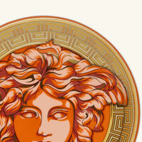 versace medusa amplified orange coin bread butter plate round orange 17cm