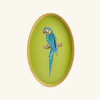 les ottomans fauna serving tray oval medium green