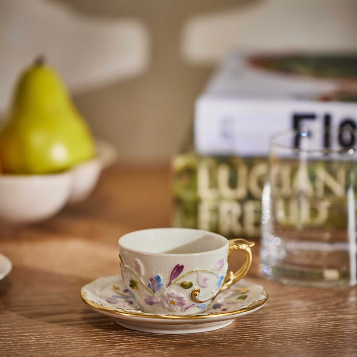 villari taormina tea cup saucer white