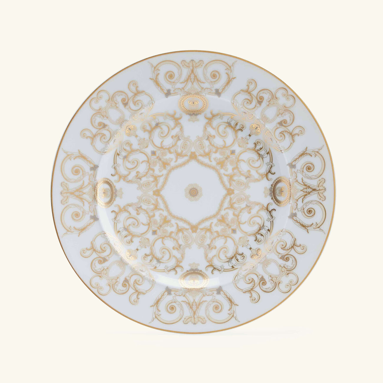 versace medusa gala dinner plate round white 18cm