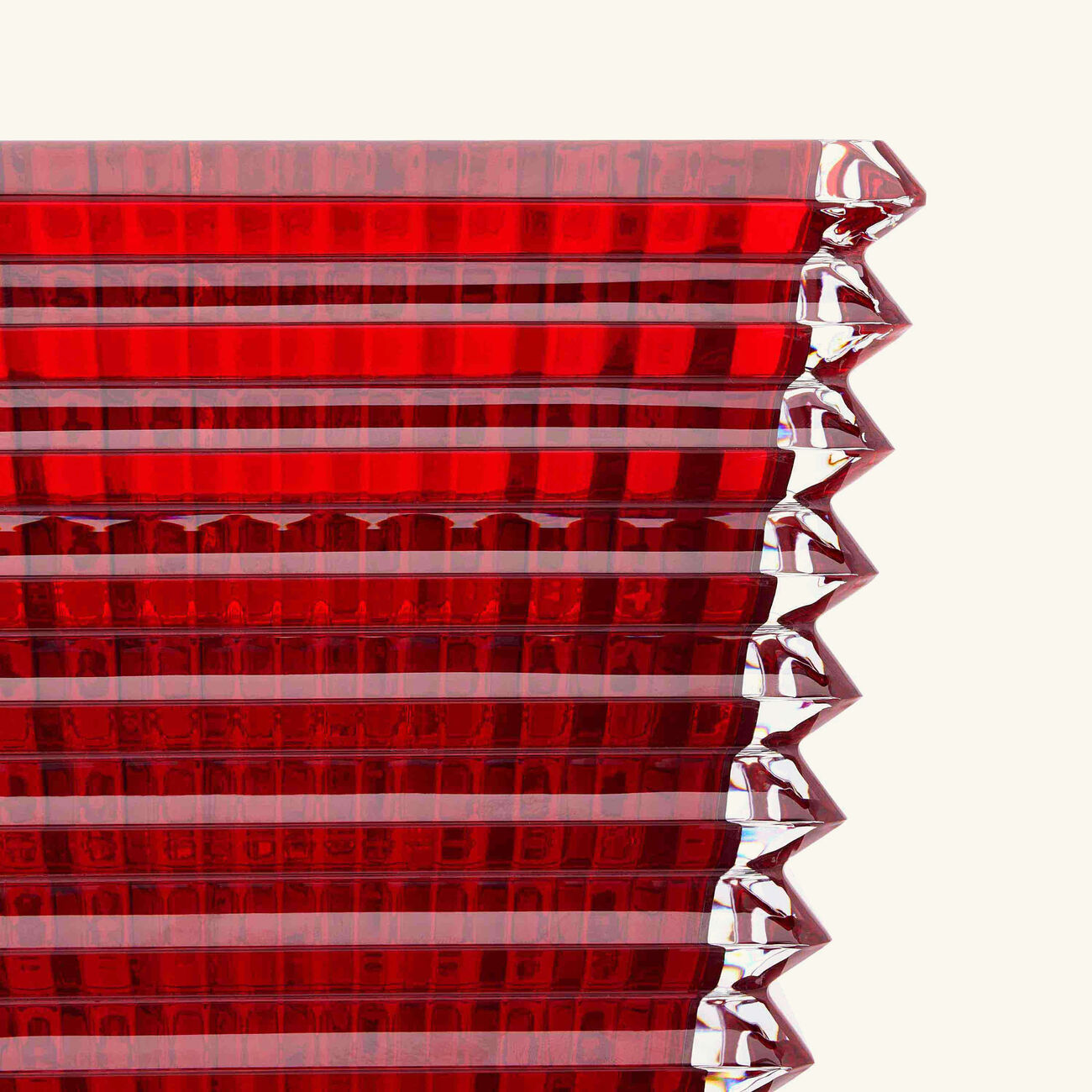 baccarat eye vase rectangular medium red