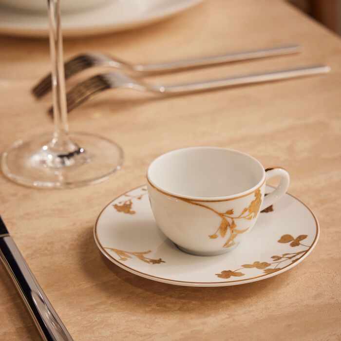 bernardaud v g tal or coffee cup saucer gold set of 2