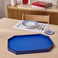 Octogone Tray Medium Blue baccarat octogone tray medium blue
