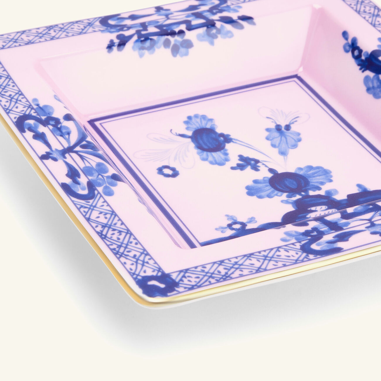 ginori 1735 oriente italiano azalea trinket tray square small pink