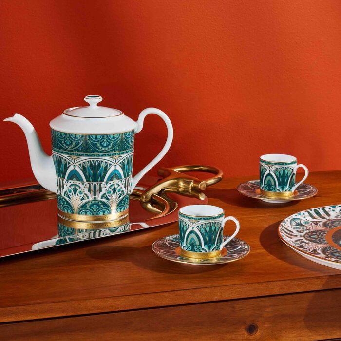 haviland r ves du nil coffee cup saucer green set of 4