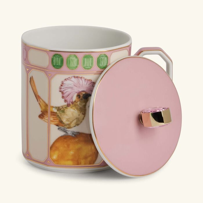 rosenthal idyllia mug with lid flycatcher pink