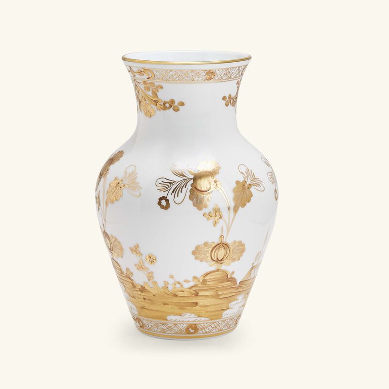 ginori 1735 oriente italiano ming vase medium gold