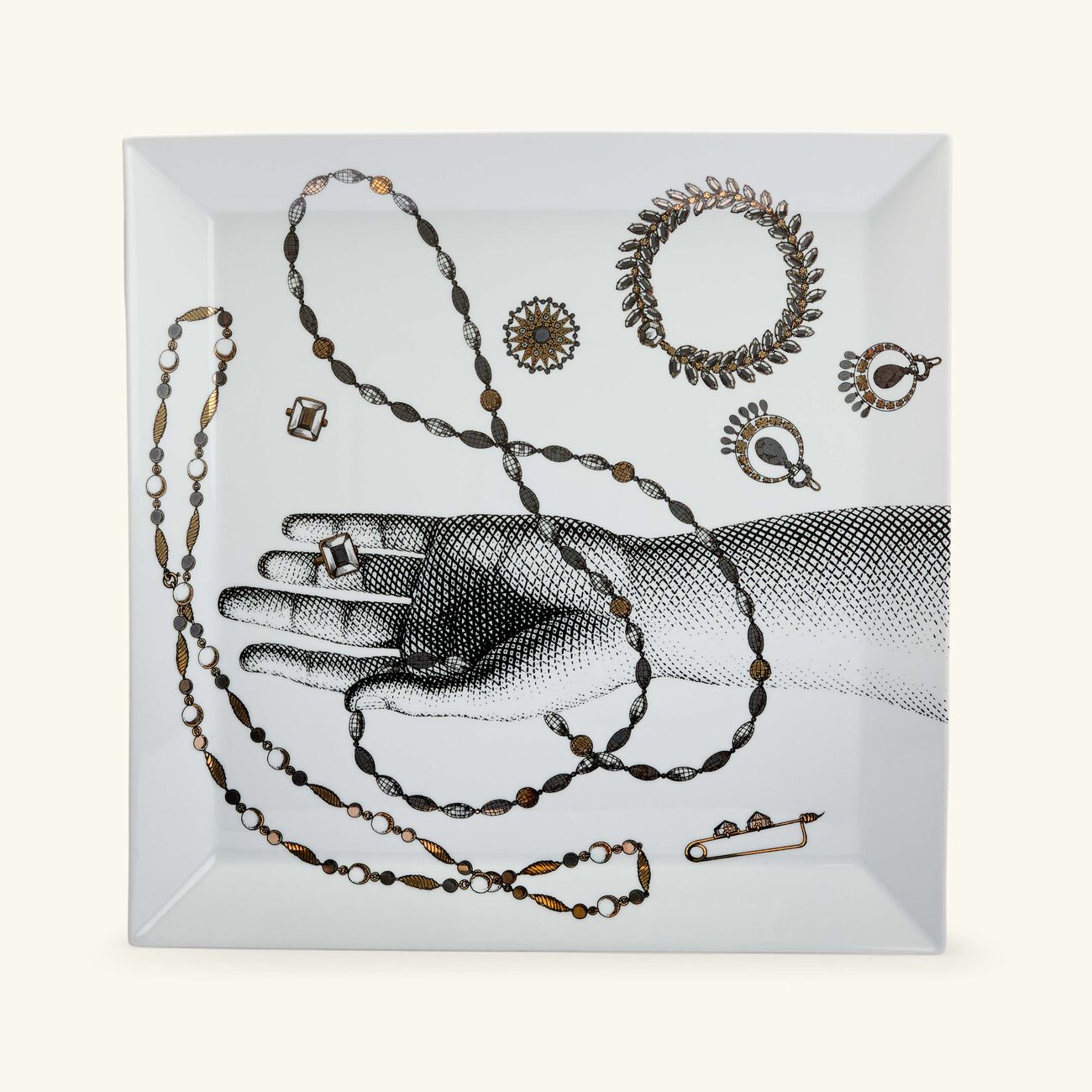 Gioielli Trinket Tray Square White fornasetti gioielli trinket tray square white