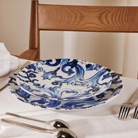 dolce gabbana casa blu mediterraneo fiore piccolo dinner plate blue round 26cm set of 2