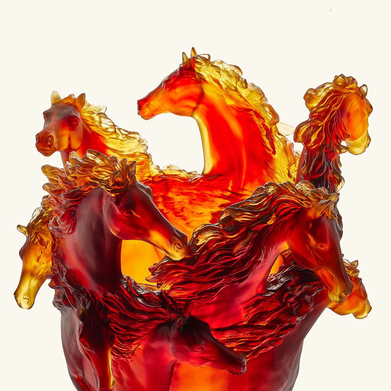 Cheval Ambre Vase Medium Brown daum cheval ambre vase medium brown