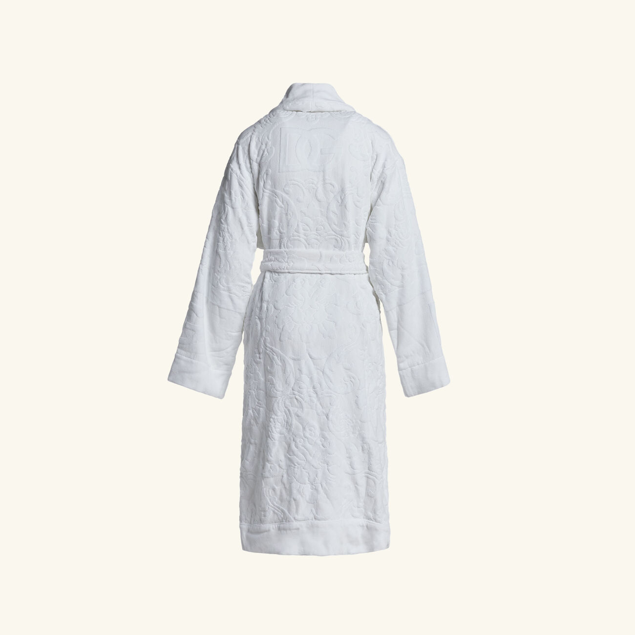 dolce gabbana casa terry cotton jacquard bath robe white