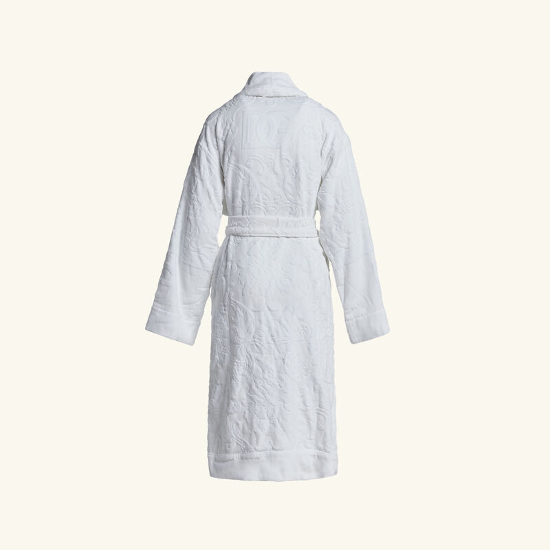 dolce gabbana casa terry cotton jacquard bath robe white