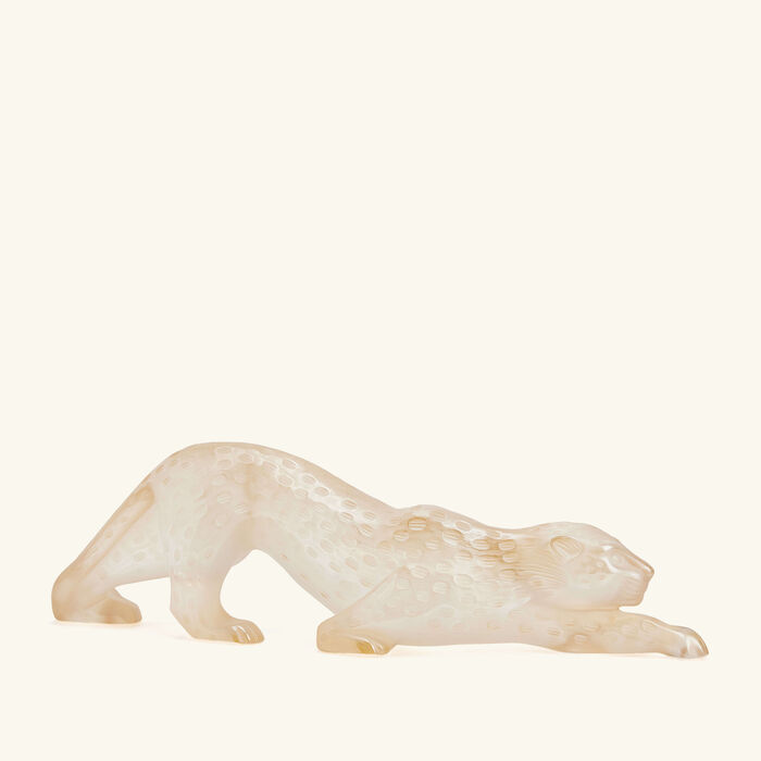 Zeila Panther Sculpture Medium Gold lalique zeila panther sculpture medium gold