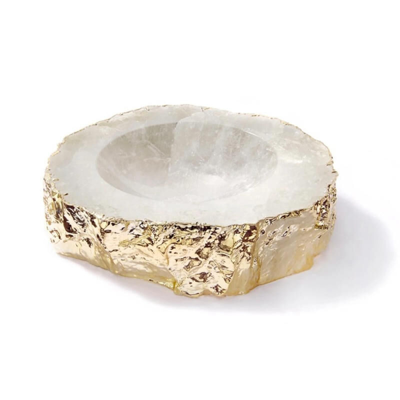 Casca Crystal And 24K Gold Bowl, large