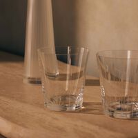 lalique lotus tumbler glass clear set of 2