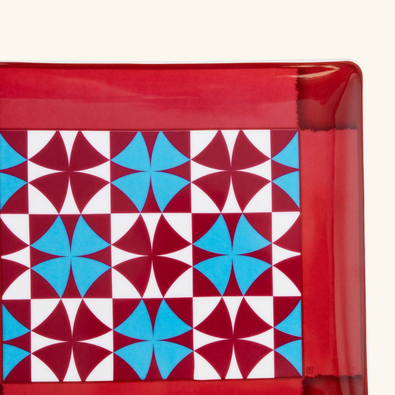 bernardaud villa garance serving plate rectangular red
