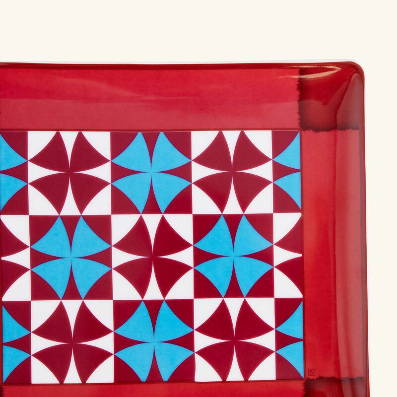 bernardaud villa garance serving plate rectangular red