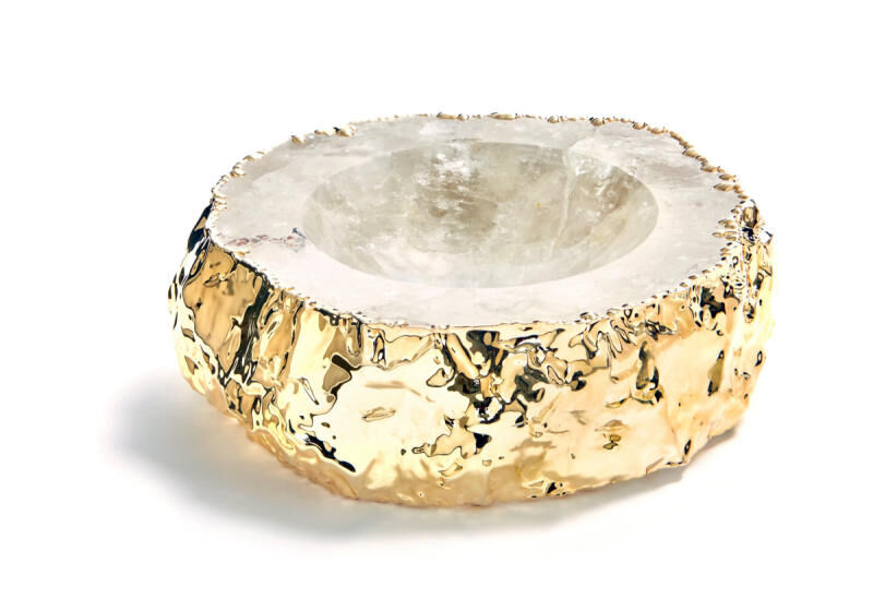 Cascita Crystal And 24K Gold Bowl, large