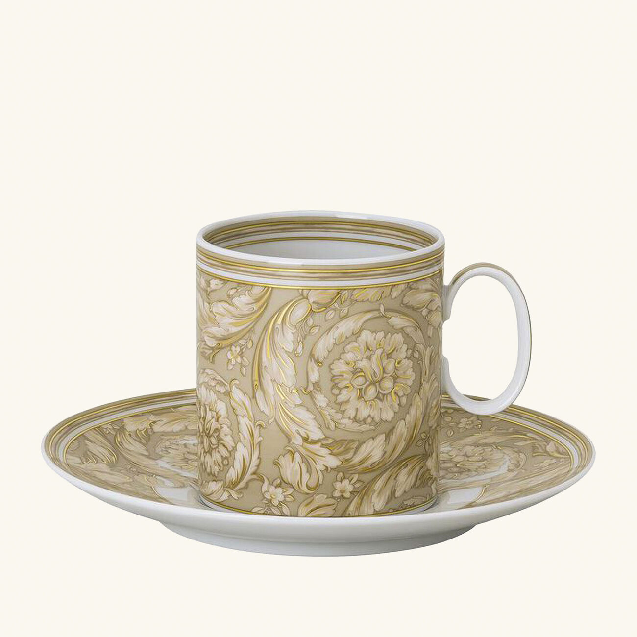 versace barocco beige coffee cup saucer