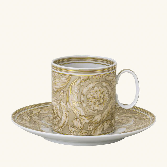 versace barocco beige coffee cup saucer