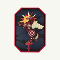 baccarat octogone pegasus serving tray medium red