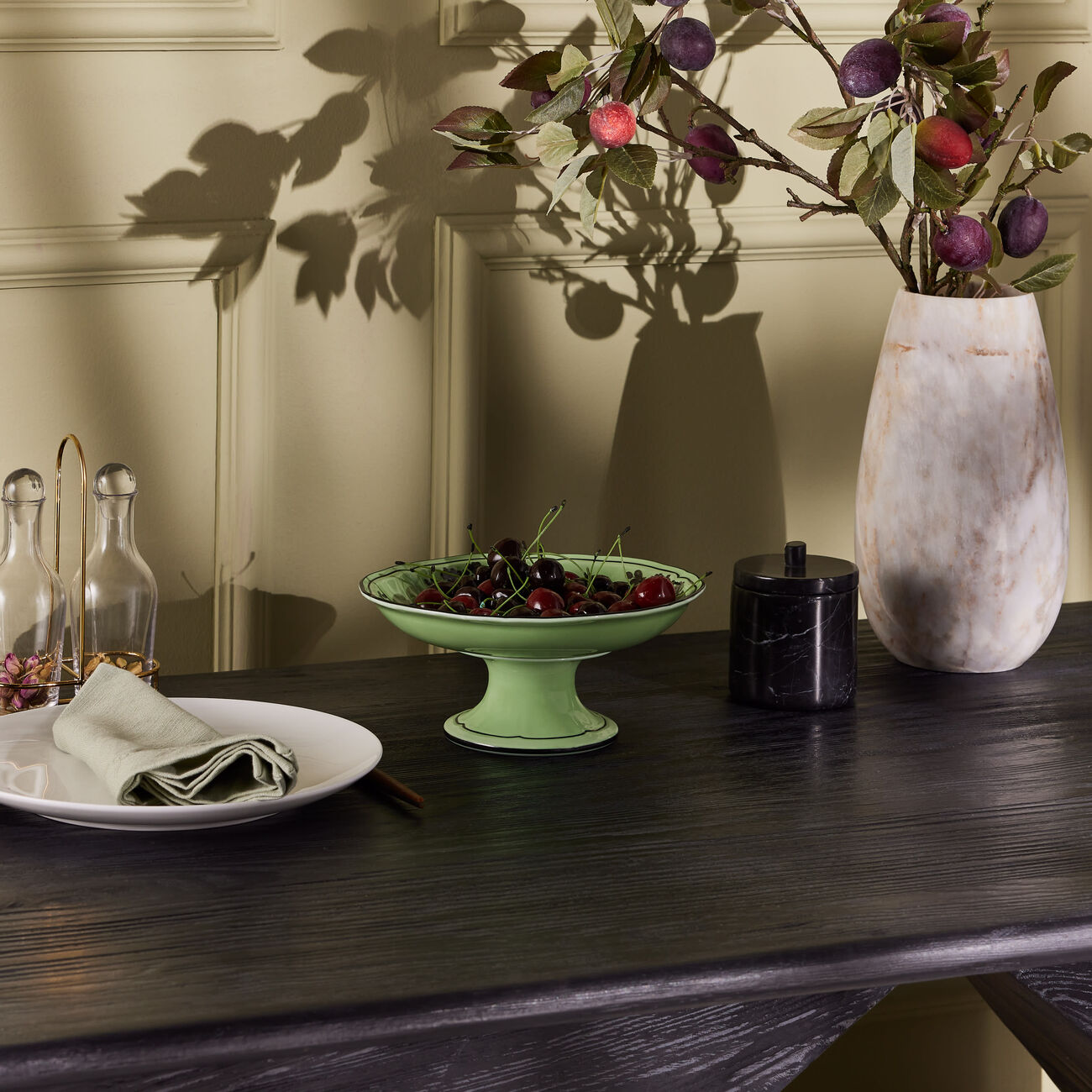 ginori 1735 oriente italiano fruit stand green