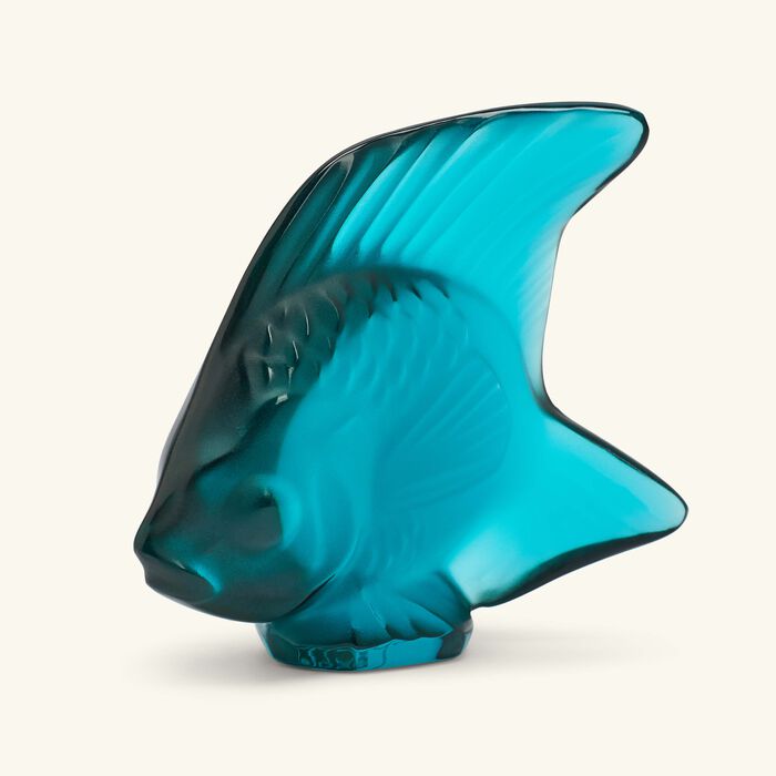 lalique fish figurine mini turquoise