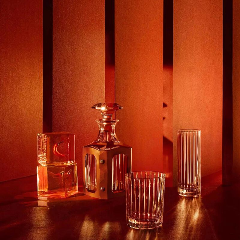 baccarat octogone decanter case brown