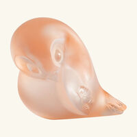 lalique piou tail down sculpture small pink