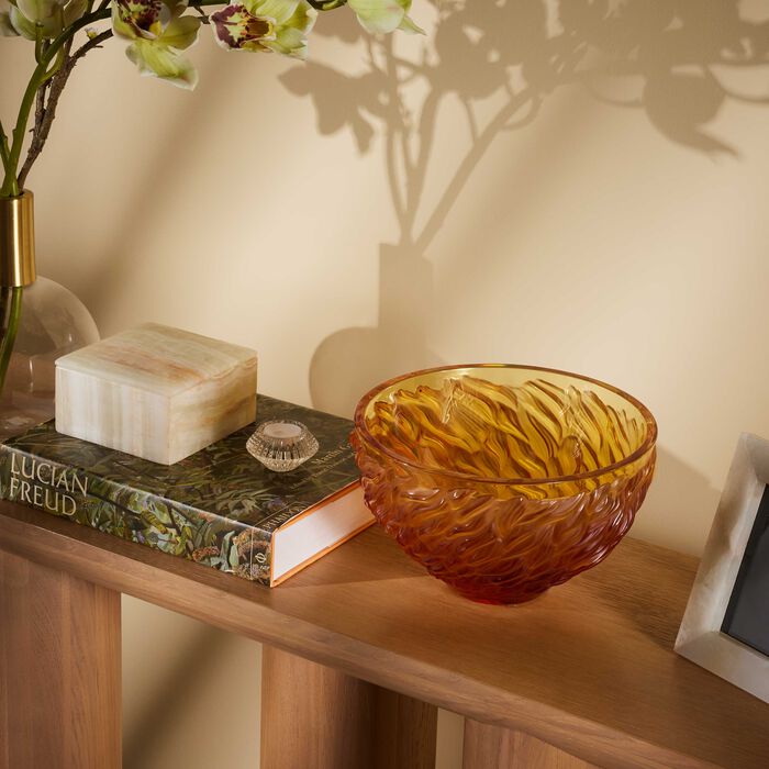 lalique fourrure centerpiece yellow
