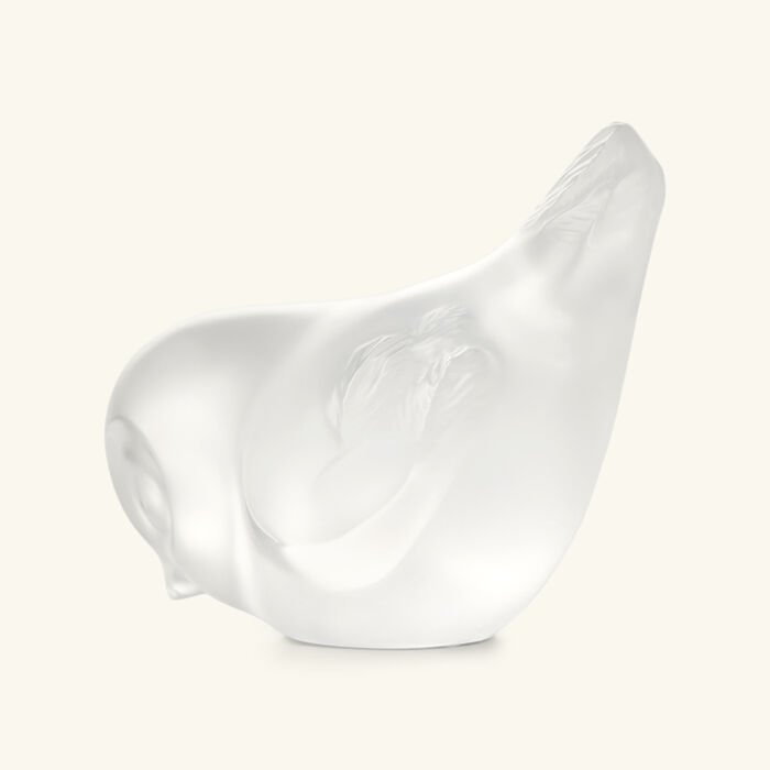 lalique piou head down sculpture small clear