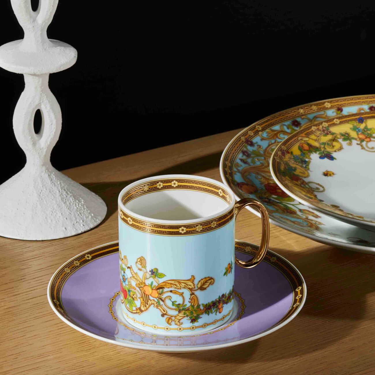 le jardin de versace coffee cup blue