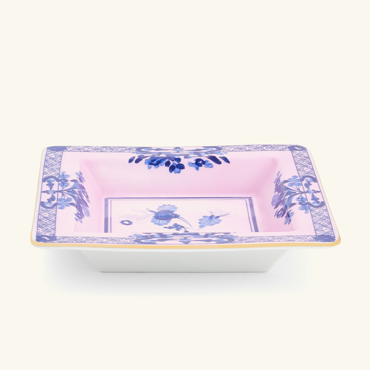 ginori 1735 oriente italiano azalea trinket tray square small pink