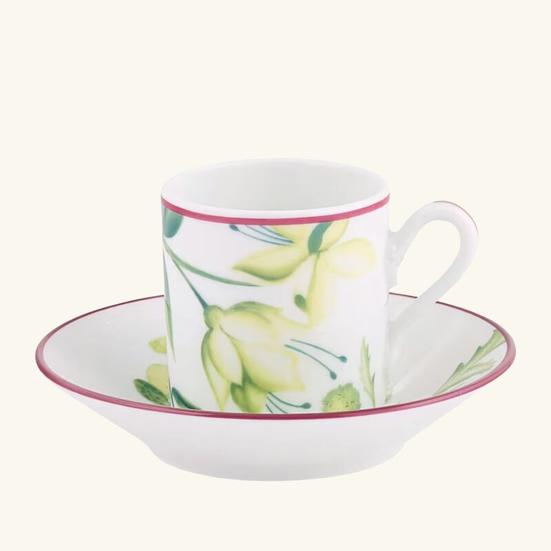 ginori 1743 florenza acanto impero coffee cup green set of 2