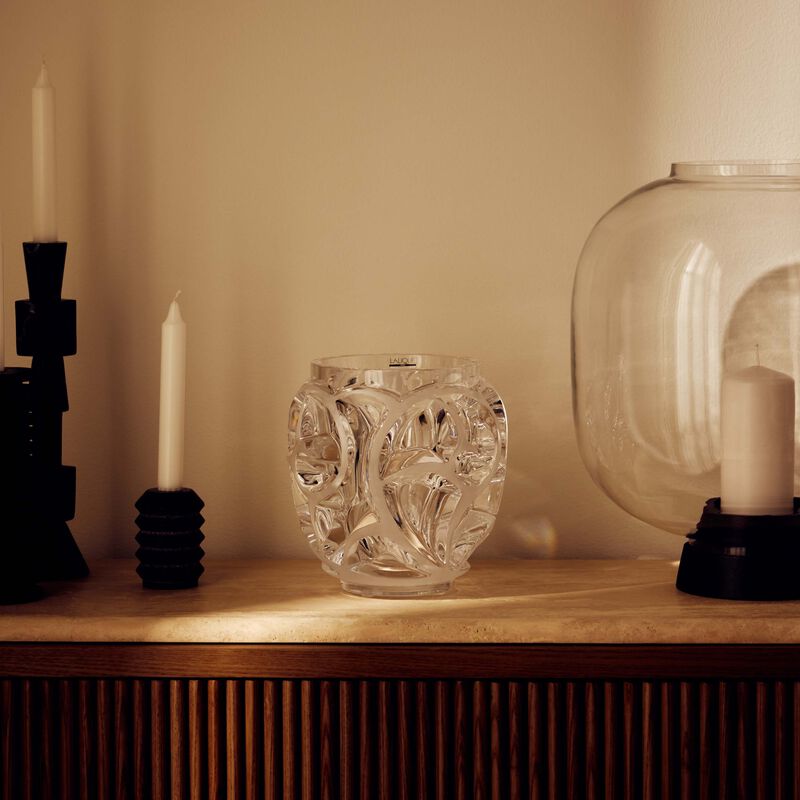 lalique tourbillons vase small clear