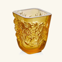 lalique pivoines vase mini yellow